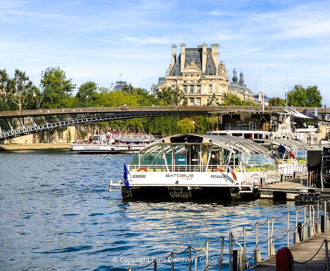 Cruise boats on the Seine River during August