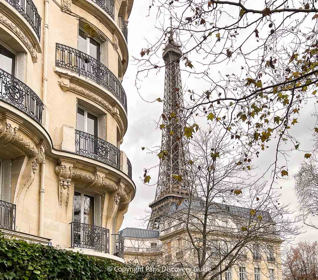 Lack of foliage on the trees during December means more lovely views of the Eiffel Tower