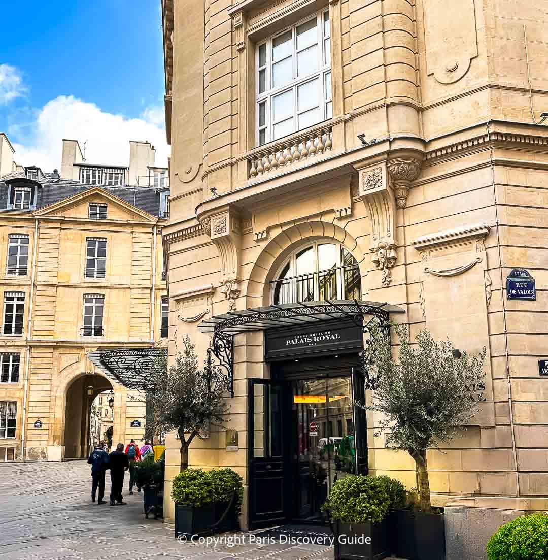 Part of the courtyard around Grand Hotel du Palais Royal in Paris's 1st arrondissement