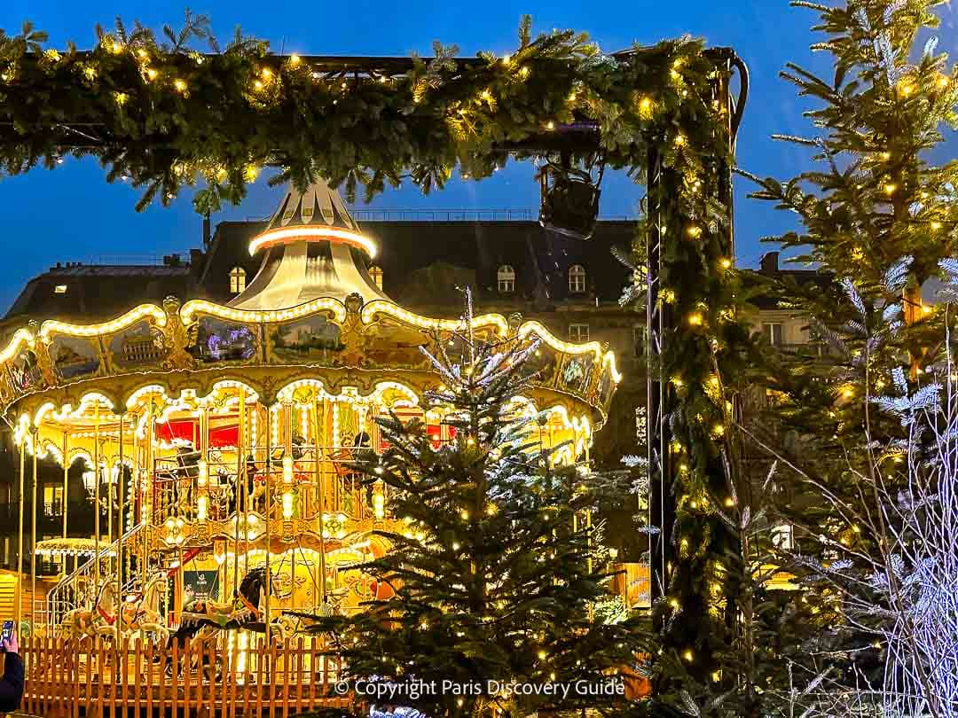 The Belle-Epoque-style carousel at Hotel de Ville  Christmas Market