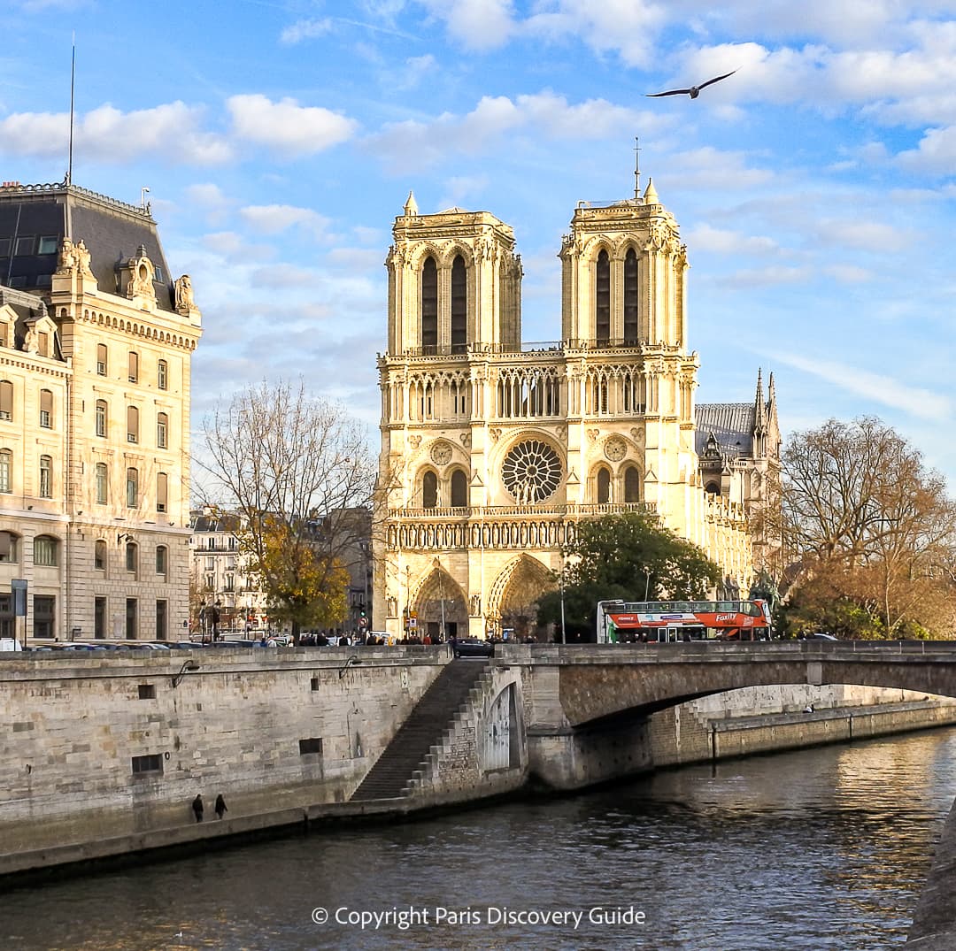 Notre Dame Cathedral on Ile de la Citein December