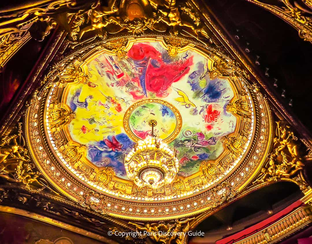 Palais Garnier - The famous Chagall ceiling at the Paris Opera House