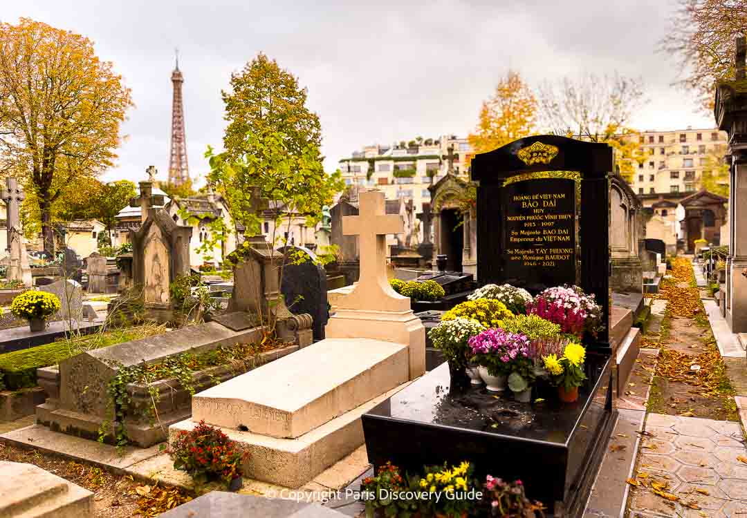 Tomb of Bao Dai, last emperor of Vietnam, in Passy Cemetery on All Saint's Day