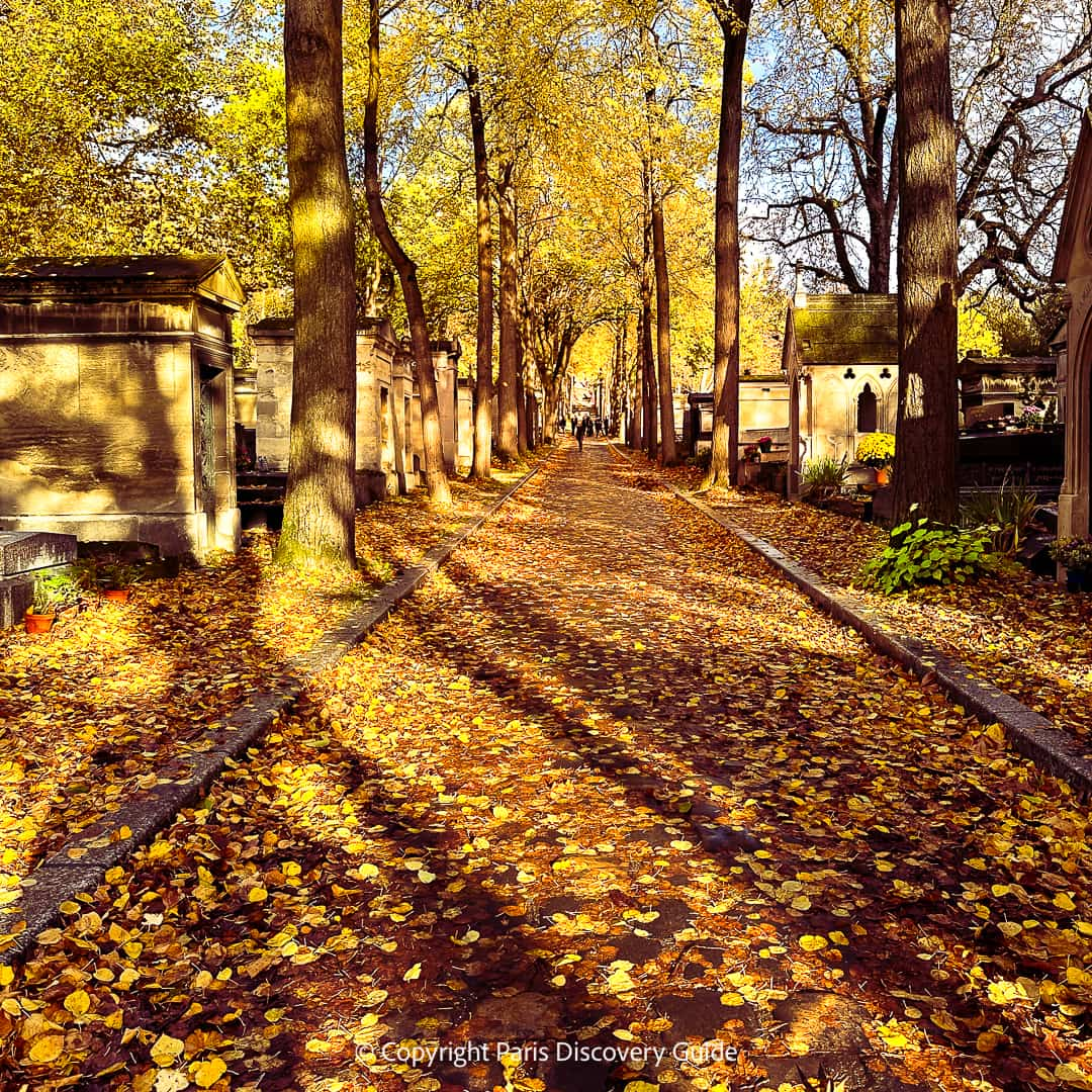 Fall foliage in Pere Lachaise Cemetery