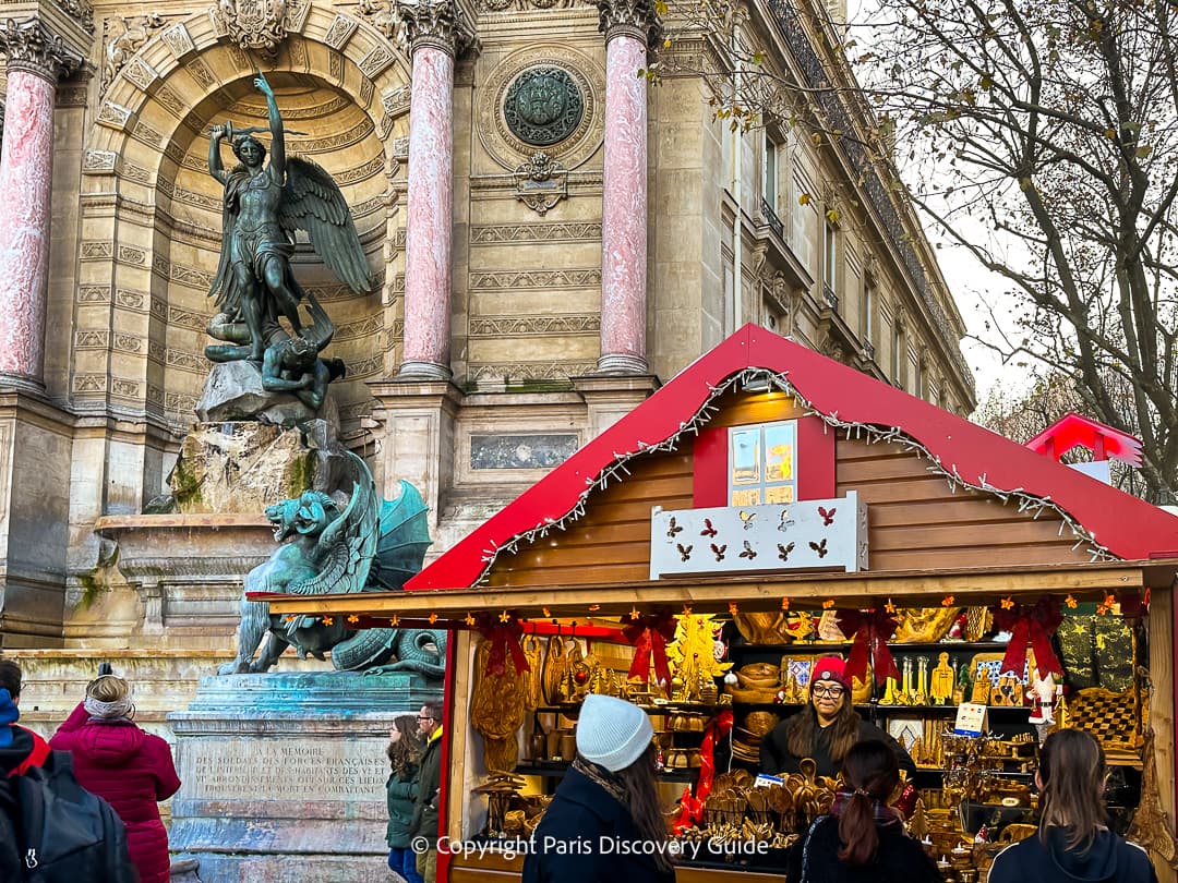 Chalet selling gifts at Saint-Michel Christmas Market 