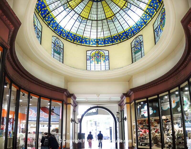Stained glass cupola near the Boulevard des Italians entrance to Passage des Princes 