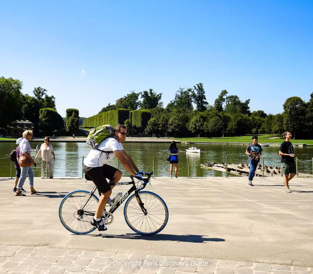 Bikers on Palace of Versailles Estate near Paris