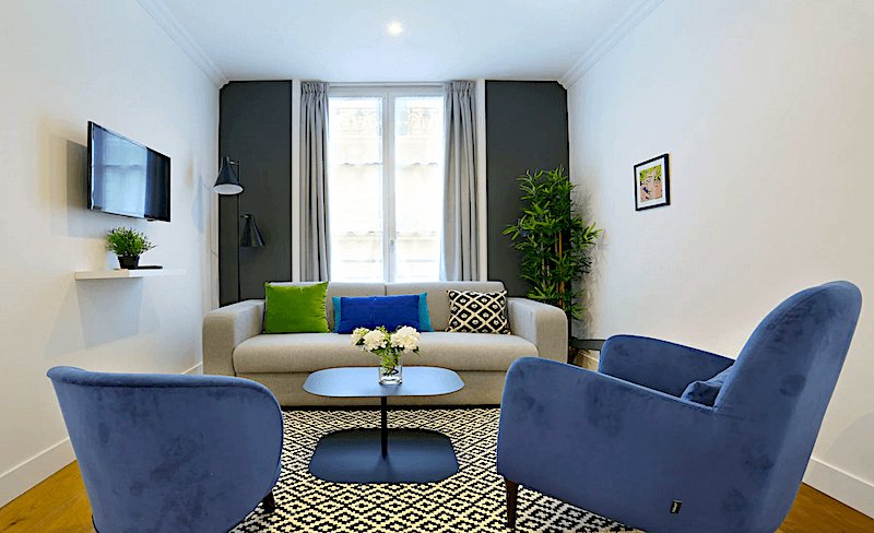 Blue Lagoon apartment in Paris's SoPi neighborhood
