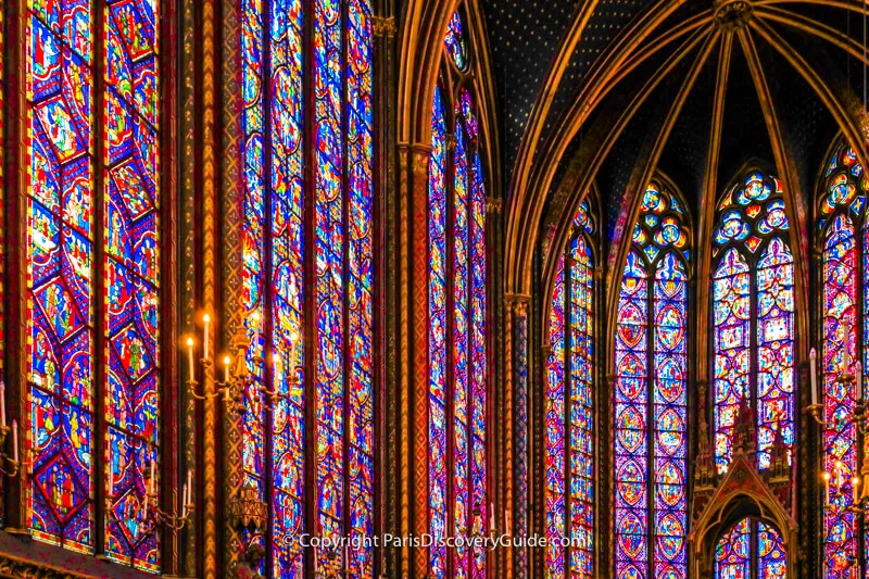 Stained glass windows in Sainte Chapelle